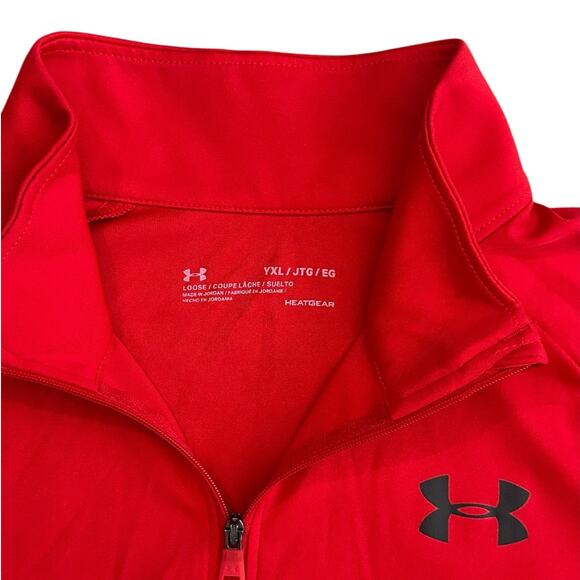 UNDER ARMOUR Boys Red Zipper Pullover YXL - Picture 3 of 4